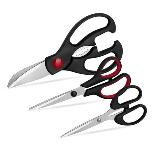 Kitchen Shears Set - QtoiKce Kitchen Scissors 3 Pack All Purpose Poultry Shears