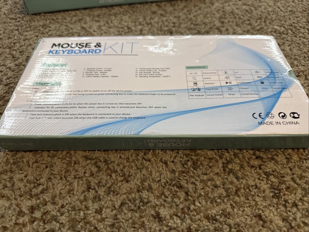 Wireless Bluetooth Keyboard and Mouse Combo Portable Mini Small Slim Type