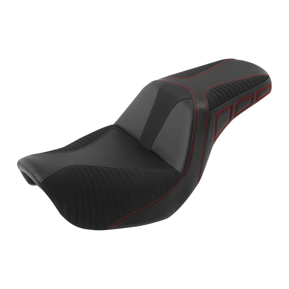 Microfiber Leather Dyna Motorcycle Seat 2006-2017 Red Stitching