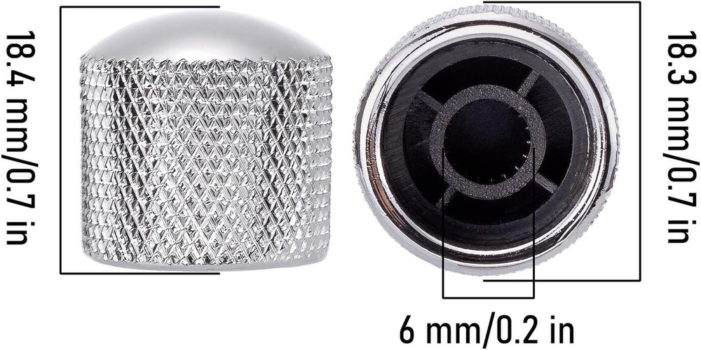 Swhmc 4Pcs Metal Guitar Knobs Volume Tone Control Knob Dome Silver
