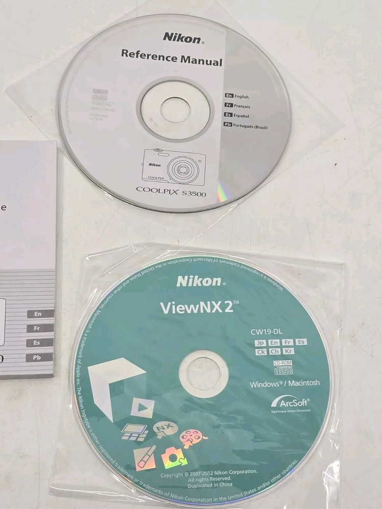 MANUAL + CDs Quick Start Guide for Nikon CoolPix S3500 Camera