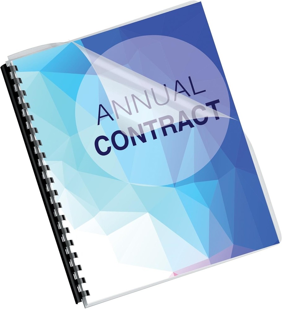 100 Pack Oversize Transparent PVC Binding Covers - Clear Document Shields