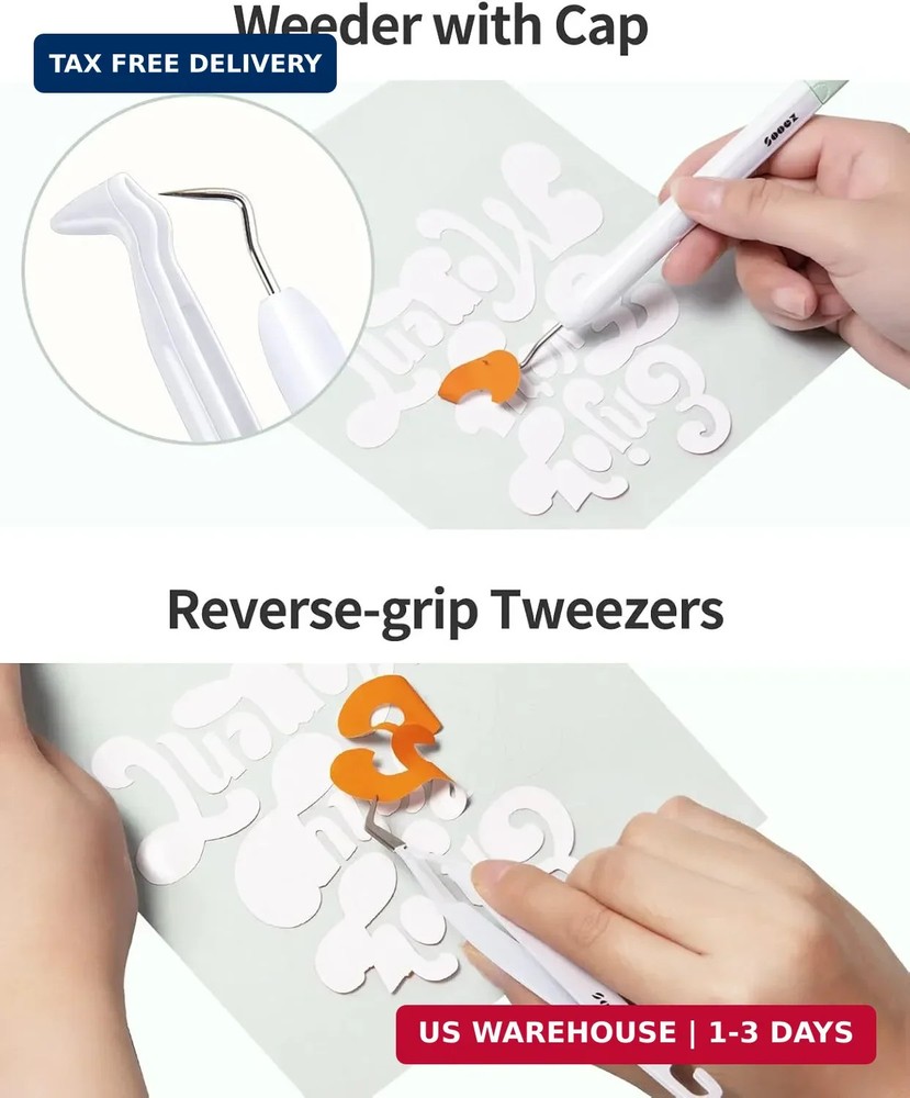 Sooez Weeding Tools for Vinyl, 6PCS Basic Tools Set, Precision Craft Vinyl Tool