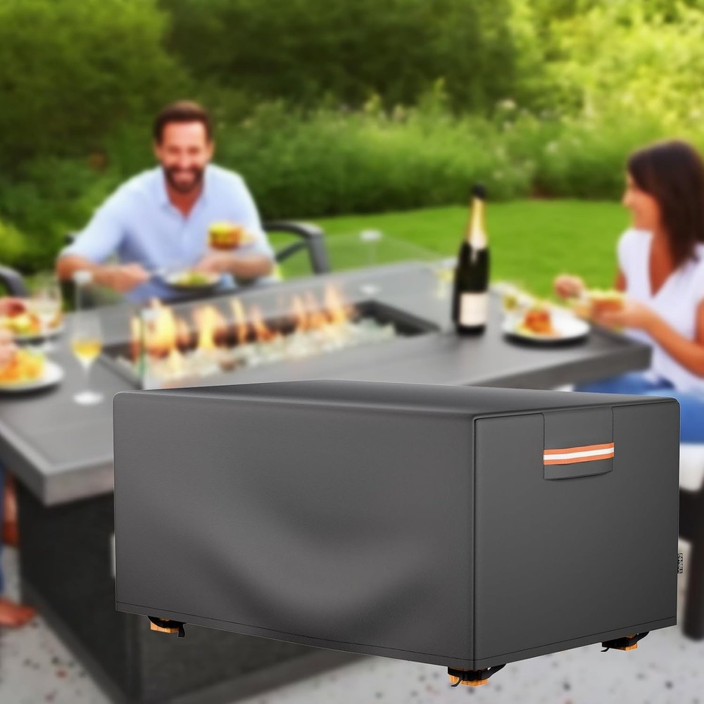1Pc Heavy Duty 420D Rectangular Gas Fire Pit Table Cover for 48*28*24 In