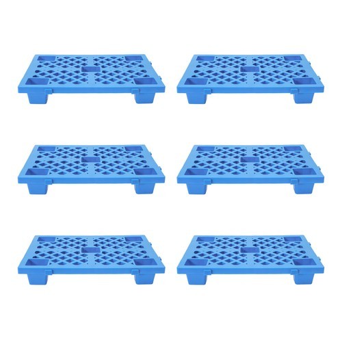 6 Pcs Interlocking Plastic Pallets for Efficient Warehouse Storage