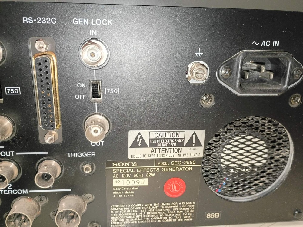 SONY SPECIAL EFFECT GENERATOR / MODEL SEG-2550A .