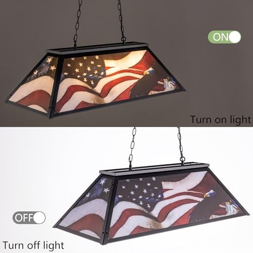 Tiffany-Style Pool Table Light 3 Light, 43.3'' Billiards Light No Shadow