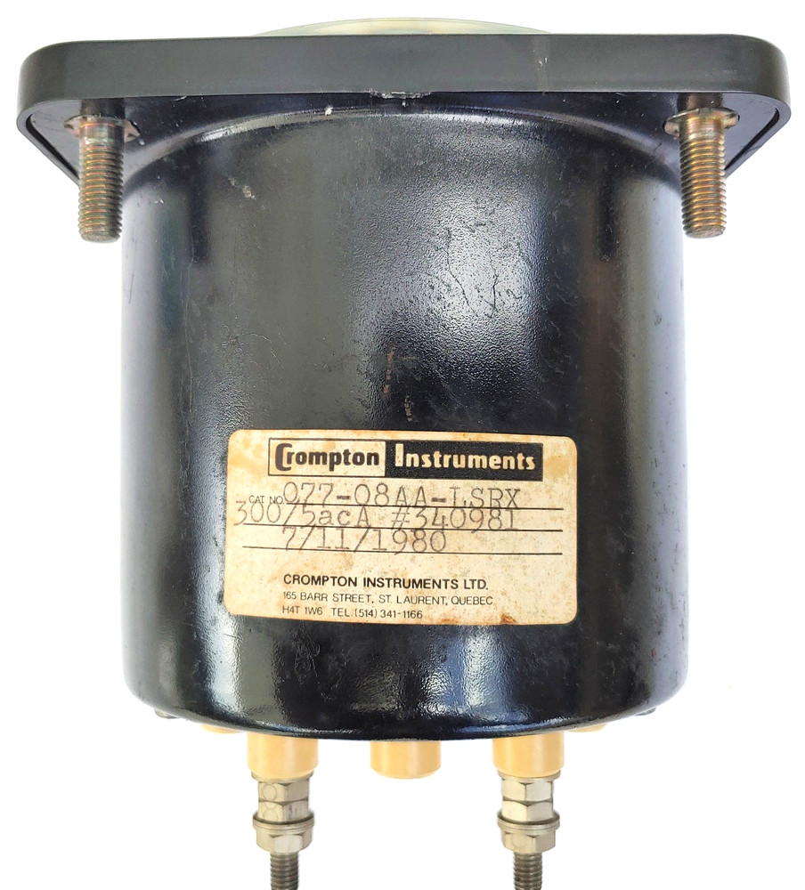 Crompton Instruments 0-300 AC Amp Meter 4-1/4" Square Panel Mount Made in Canada