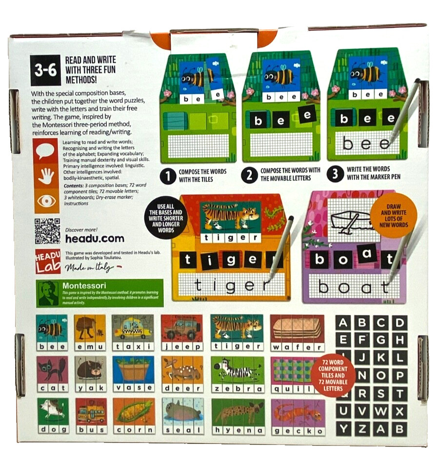 Headu Writing Lab Montessori Read and Write with 3 Different Methods 3-6