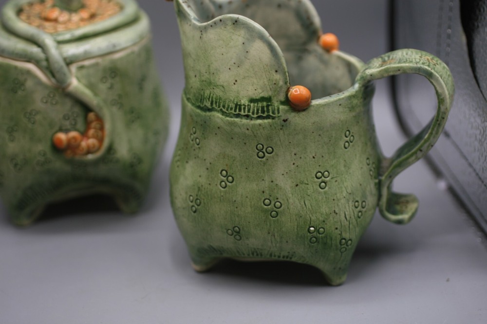 Signed Hand Thrown Pottery SET Joyce Diveley GA