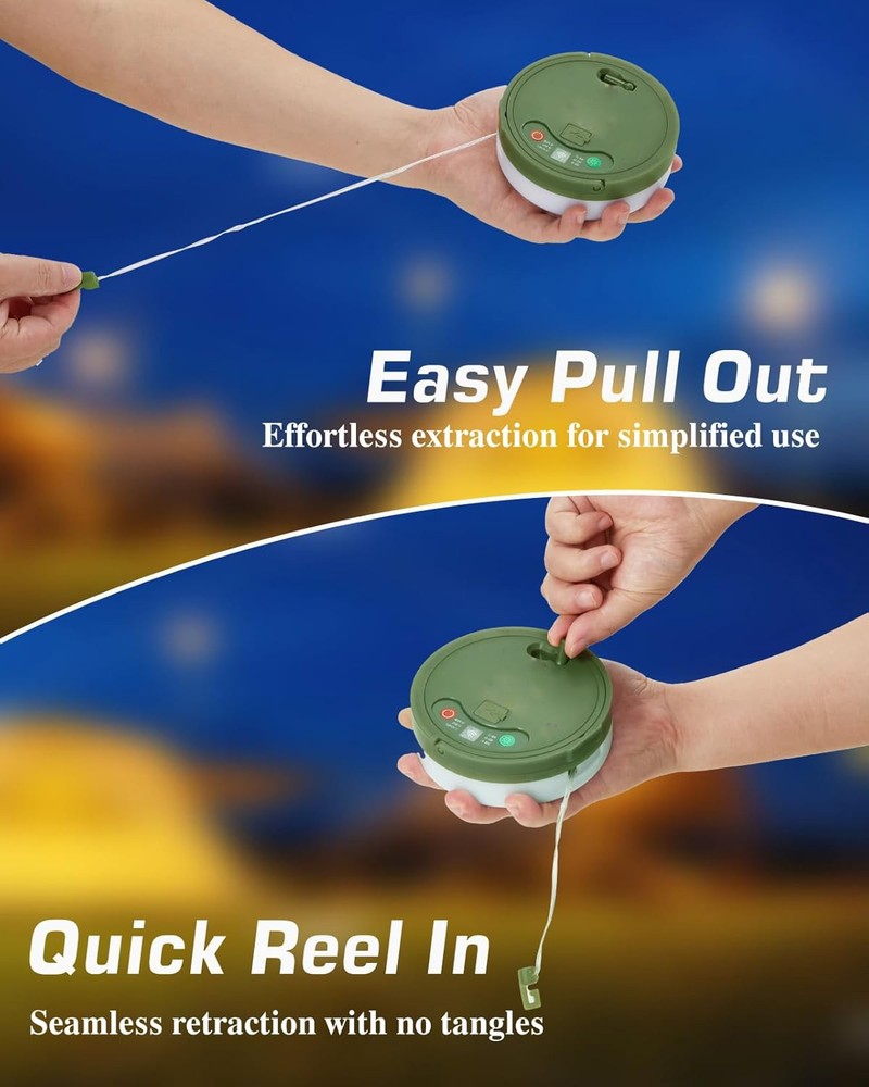 Portable Camping String Lights USB Rechargeable 33FT LED Tent Light Waterproof