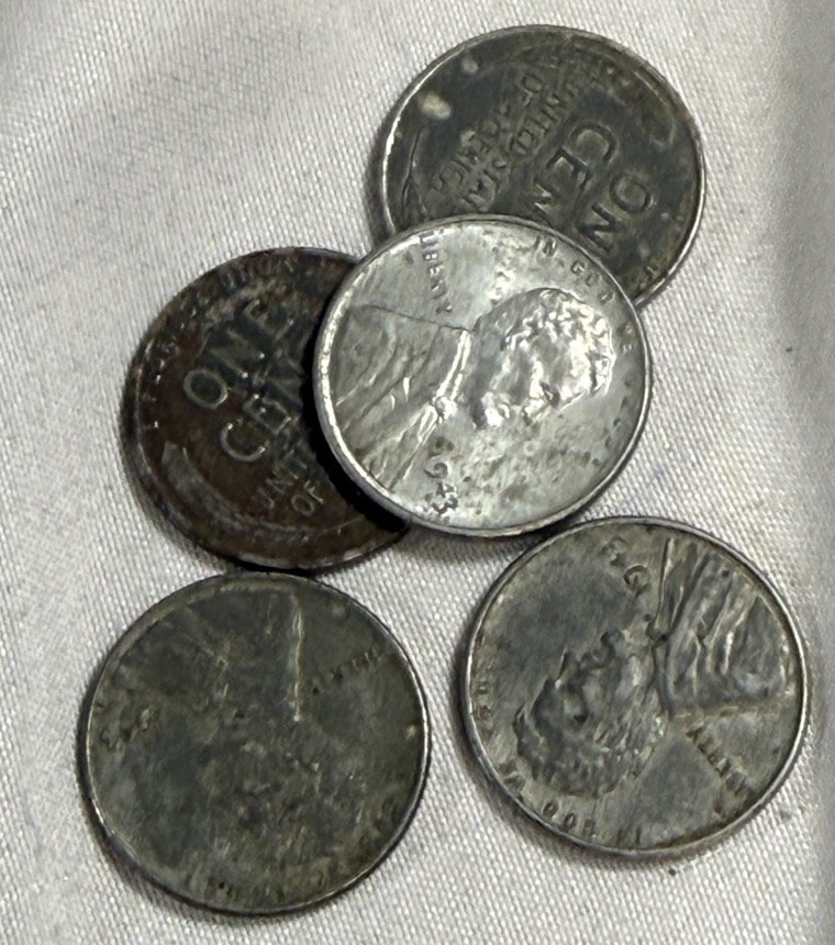 500x Steel 1943 Wheat Pennies Zinc Clad 1C Coins LINCOLN War Emergency One Cent