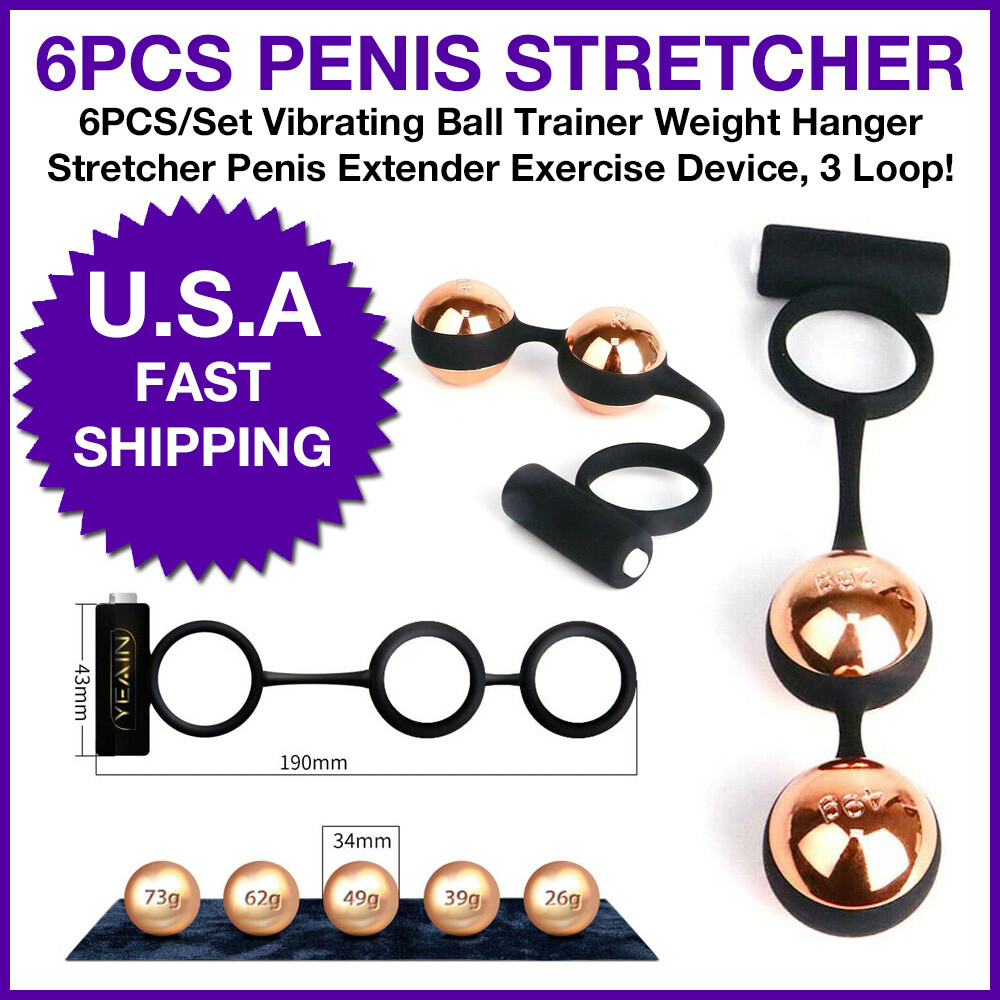 6PCS/Set Ball Trainer Weight Hanger Stretcher Penis Extender Exercise, 3 Loop