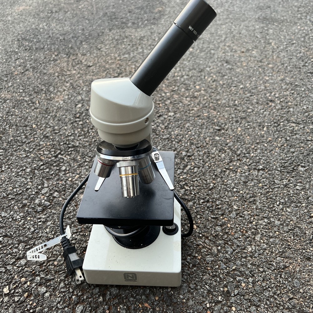 NATIONAL...MODEL #111 MICROSCOPE with 3 Objectives 4x 10x 40x