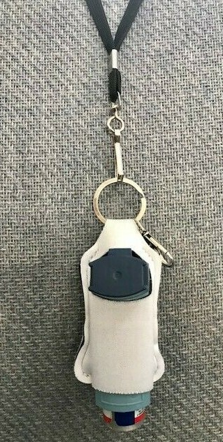 Asthma Inhaler Holder Case Solid White Sleeve COPD Inhaler Keyring Lanyard
