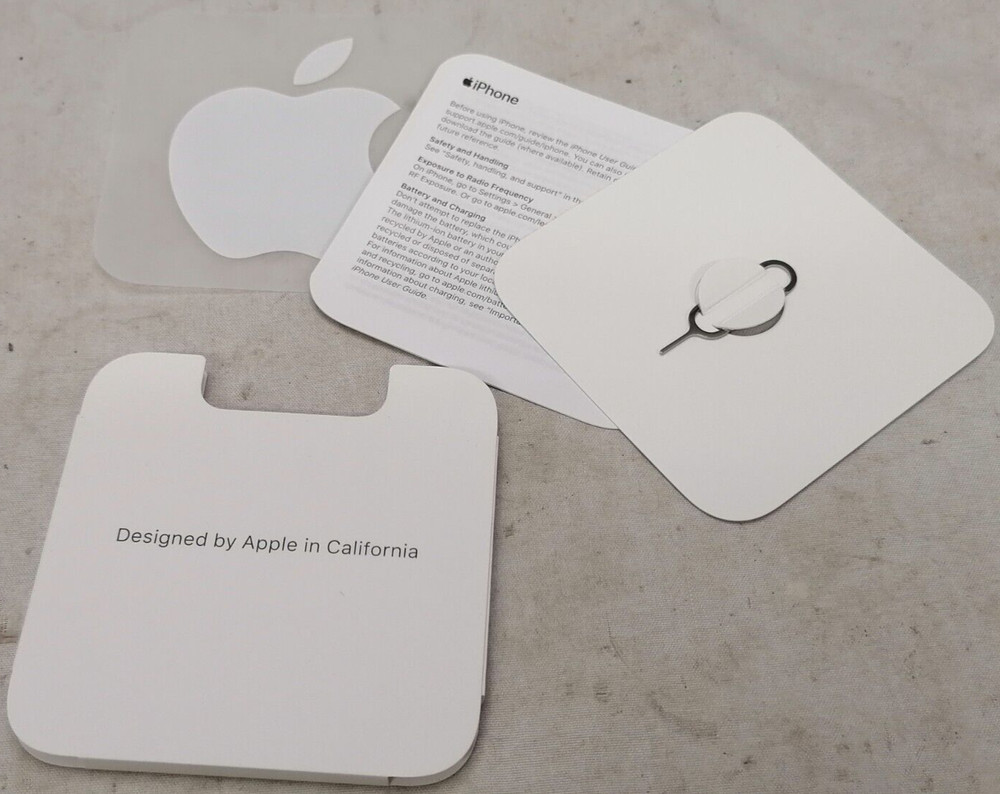 Apple SIM Ejector, Sticker, And Documents