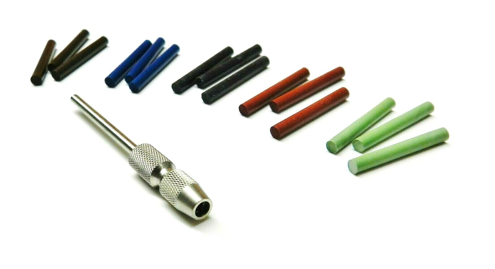 3mm Silicone Pin Polishing Points 15Pc Assortment of 5 Grades & Chuck Mandrel