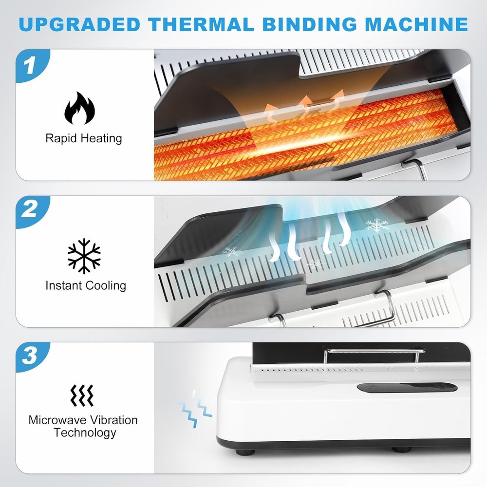 Effortless Thermal Binding Machine for 500 Sheets - Instant Results, A4/A5 Sizes