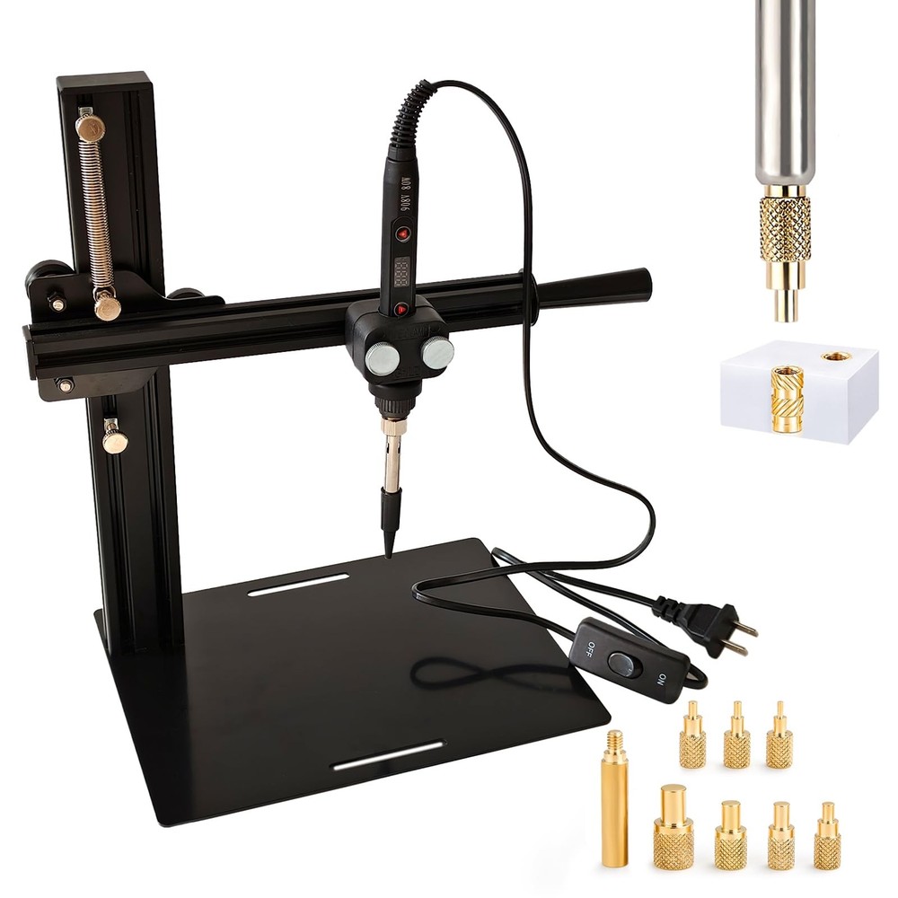 Vertical Heat-Set Insert Press Machine with 80W Digital Temperature-Controlle...