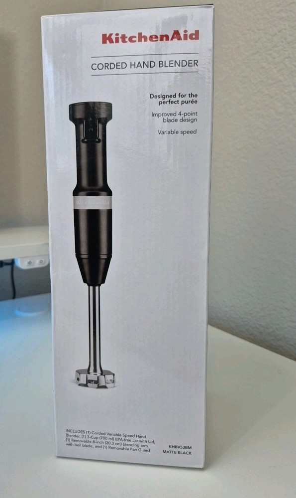 KitchenAid KHBV53 180W Variable Speed Hand Blender - Matte Black