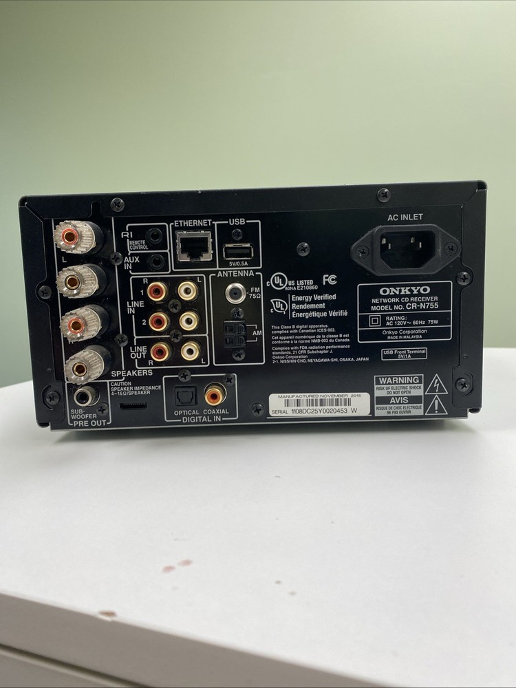 ONKYO CR-N755 amplifier receiver CD Player Mini System Used READ DESCRIPTION