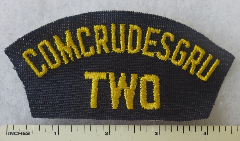 COMCRUDESGRU  TWO - US NAVY CRUISER DESTROYER GROUP 2 HAT / CAP PATCH (Cut Edge)