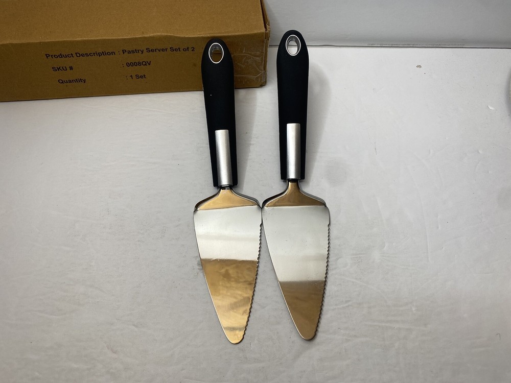 Pastry Server • Black & Silver • Set Of 2
