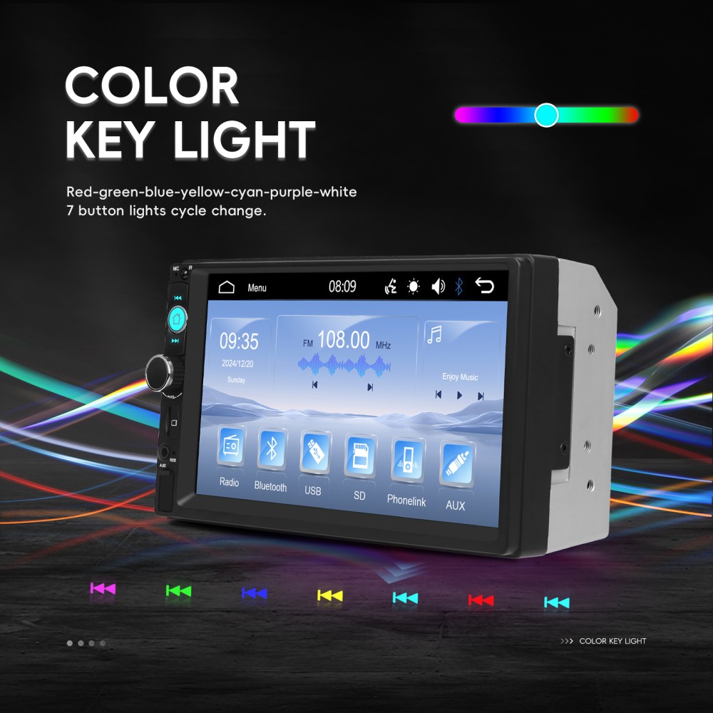 7" Double 2Din Car Stereo Radio Touch Screen Bluetooth FM Mirror link MP5 Player