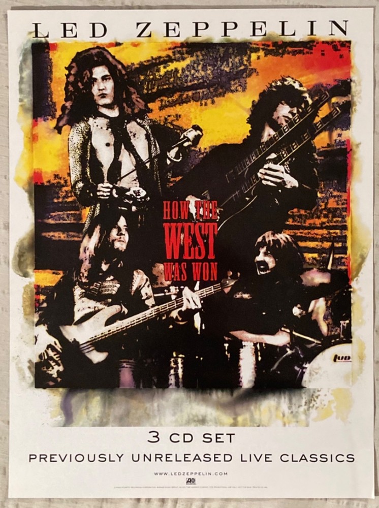 Led Zeppelin 2003 Two-Sided Promo Poster DVD And How The West Was Won
