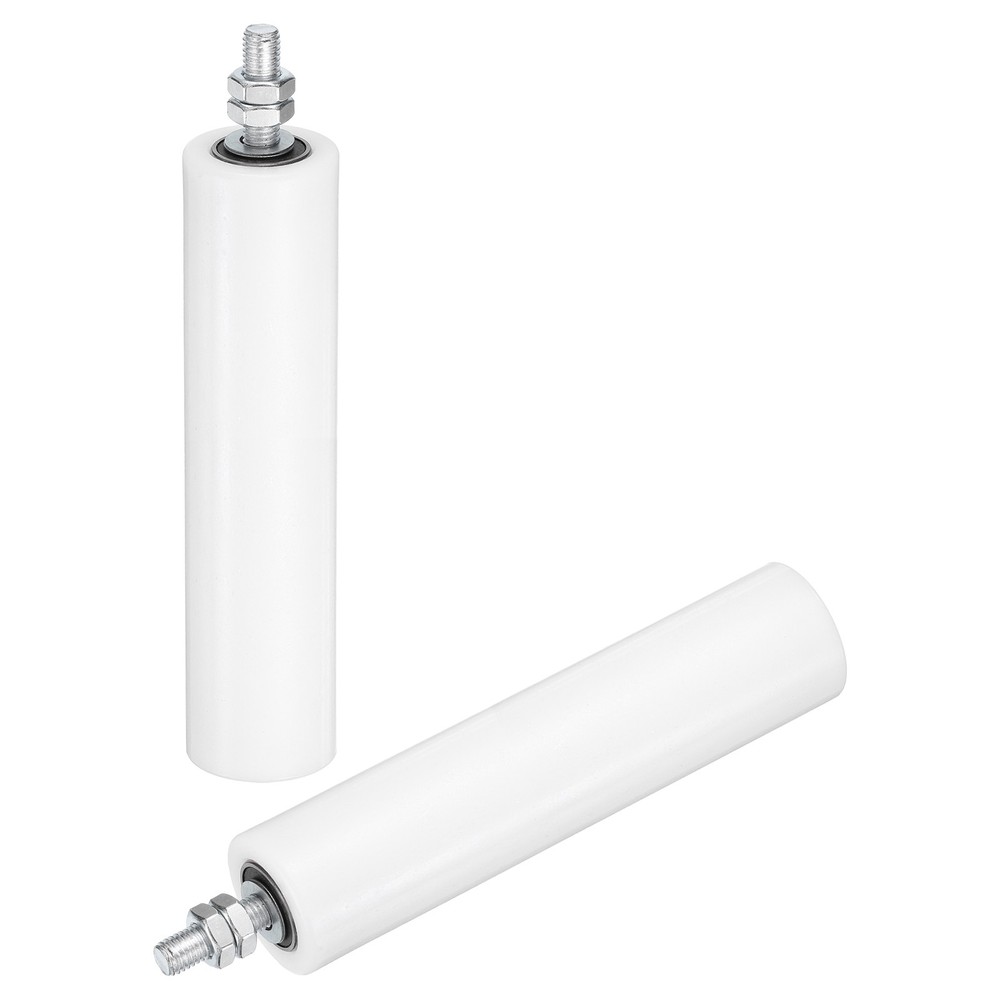 2Pcs Slide Gate Guide Roller 8" Nylon Sliding Gate Support Assembly, White