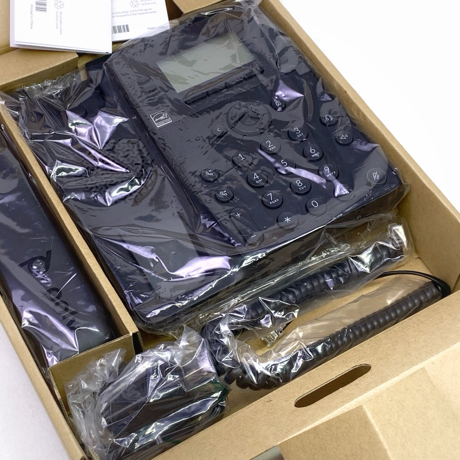 Plantronics Poly Edge B10 IP Desk Phone With Power Adapter (Polycom) 8 Lines NEW