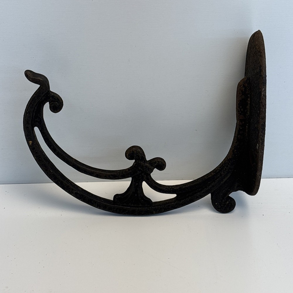 Antique Cast Iron Half Round Gutter Bracket 5½” Ornate Scroll
