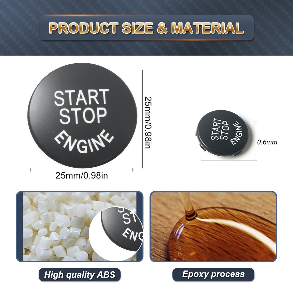 Black Engine Start Stop Switch Button Cover Fit for BMW E60 E70 E83 E84 E90 E92