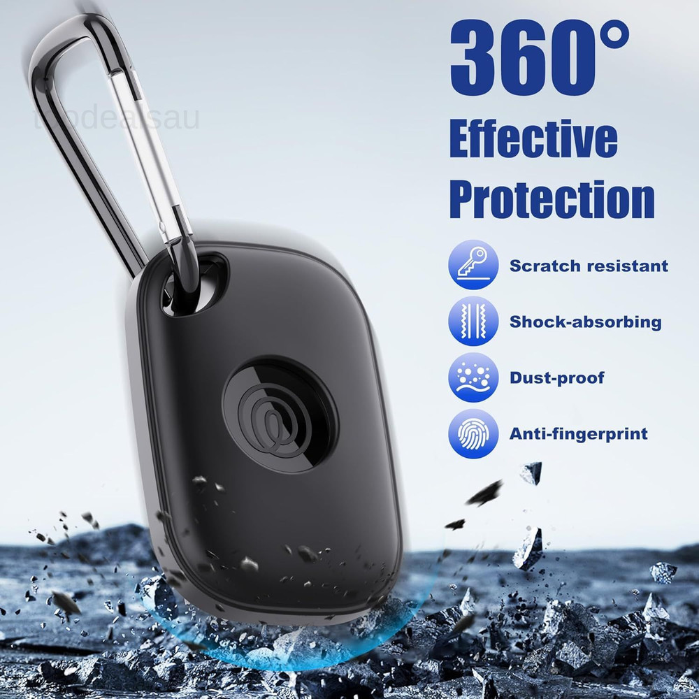 DDJ for Tile Life360 Pro (2024) Bluetooth Tracker Case Keychain 2-Pack, Black