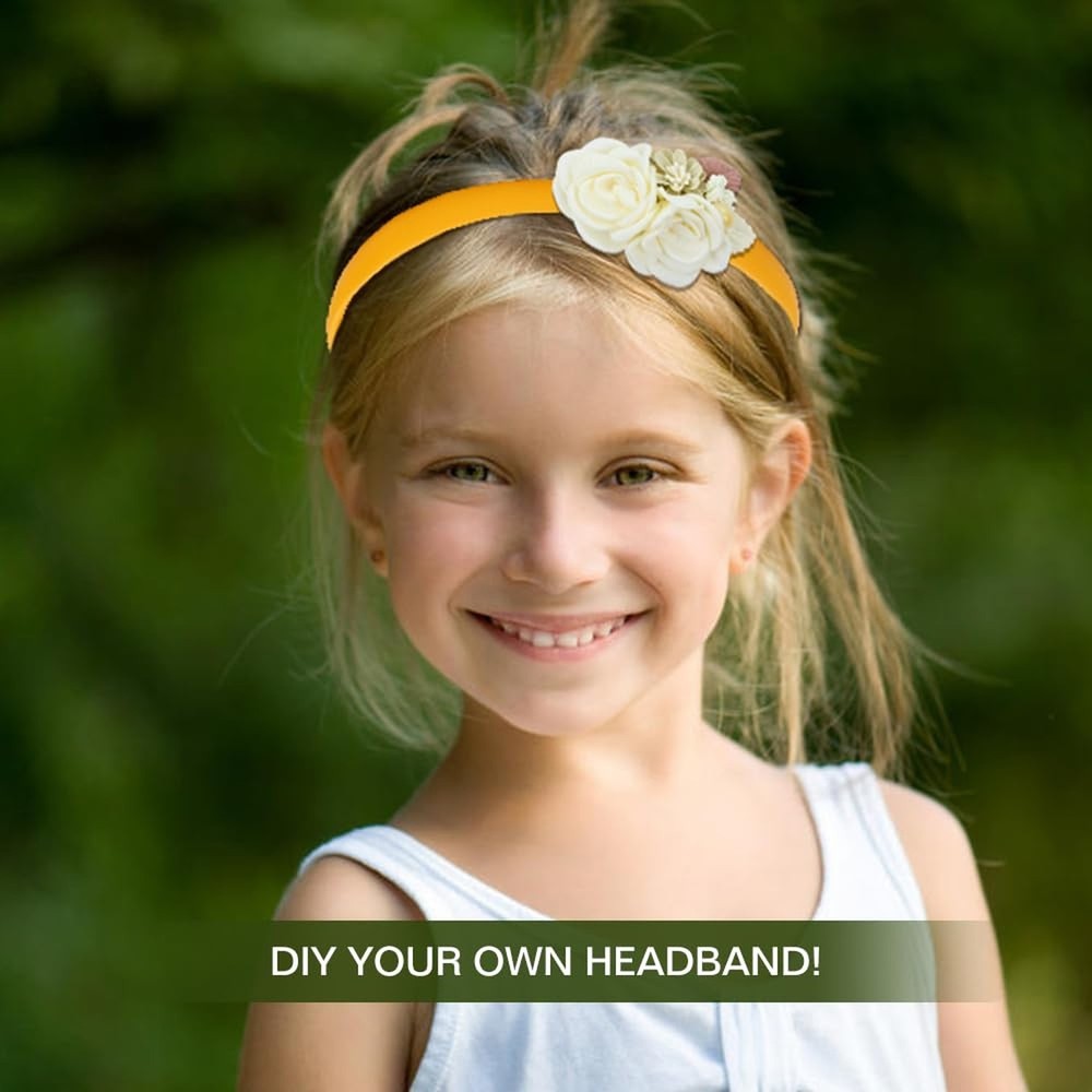 10 Pieces Wide 0.8cm/0.3" Solid Plain Blank Thin Matte Plastic Headbands with...