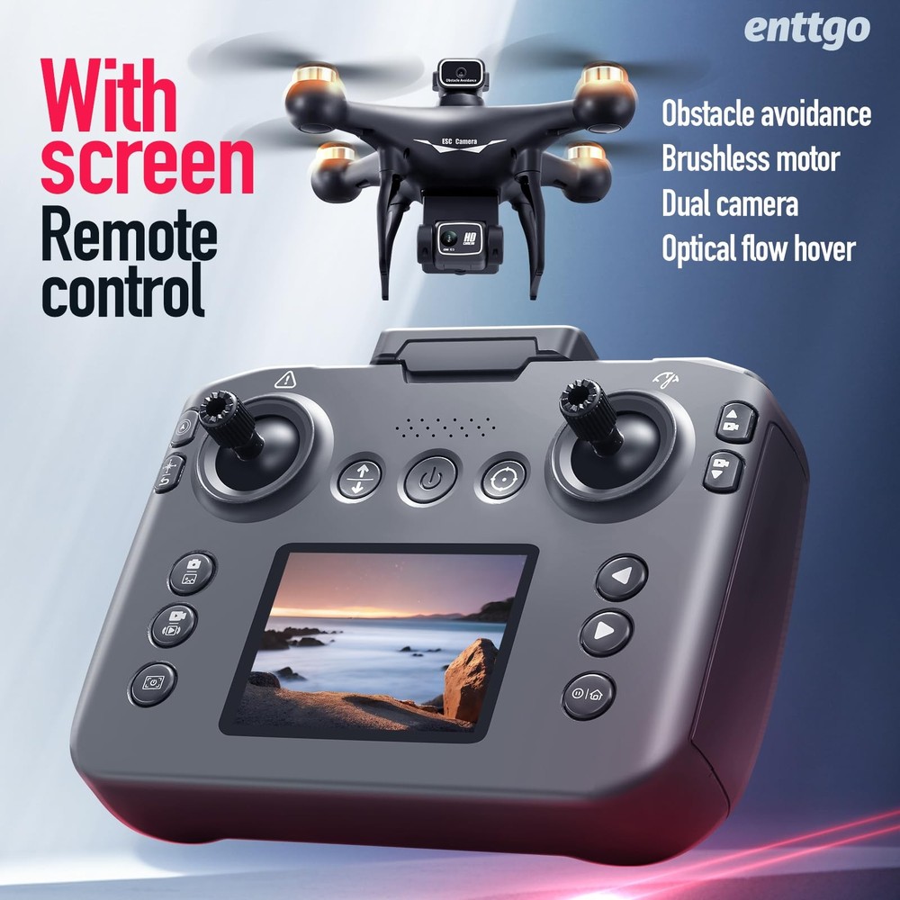 S116 GPS Drone with Screen Controller, Two-batteries, White - 2 batteries
