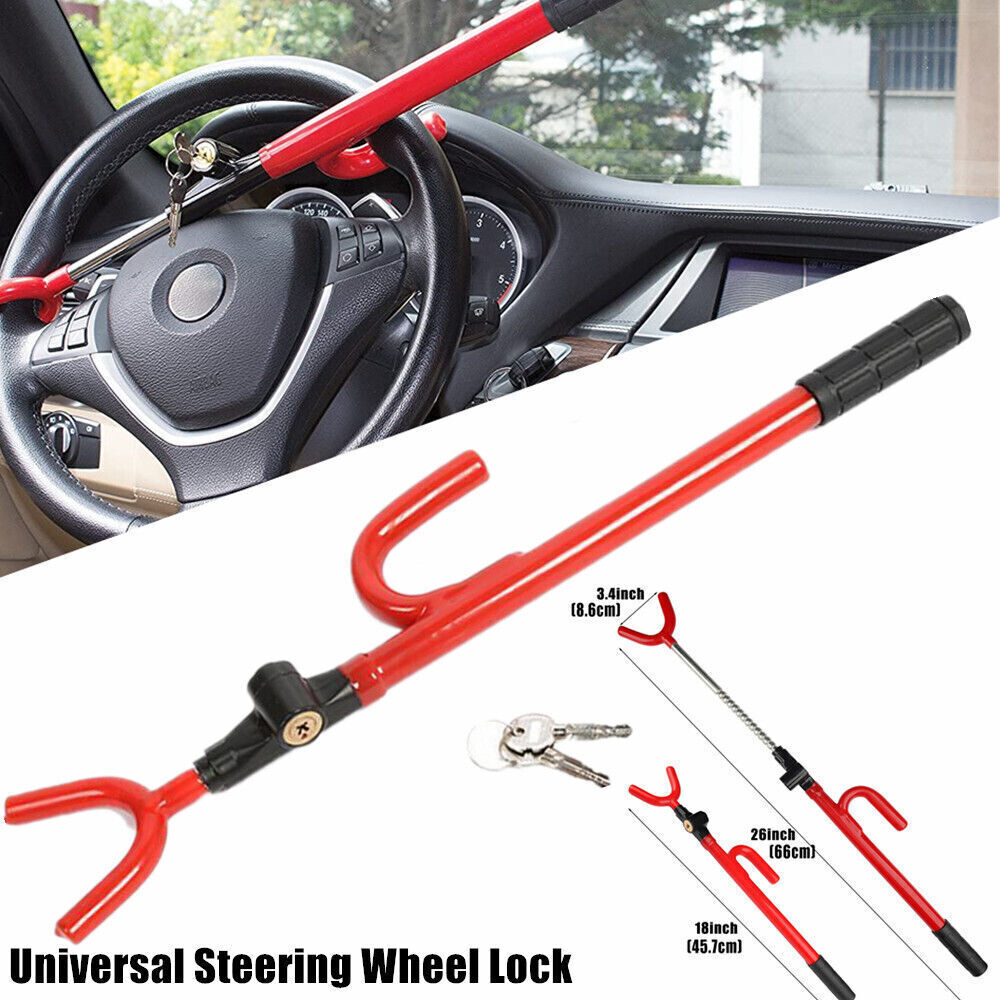 Steering Wheel Lock The Club Twin Hooks Anti Theft Universal Car Van Truck SUV