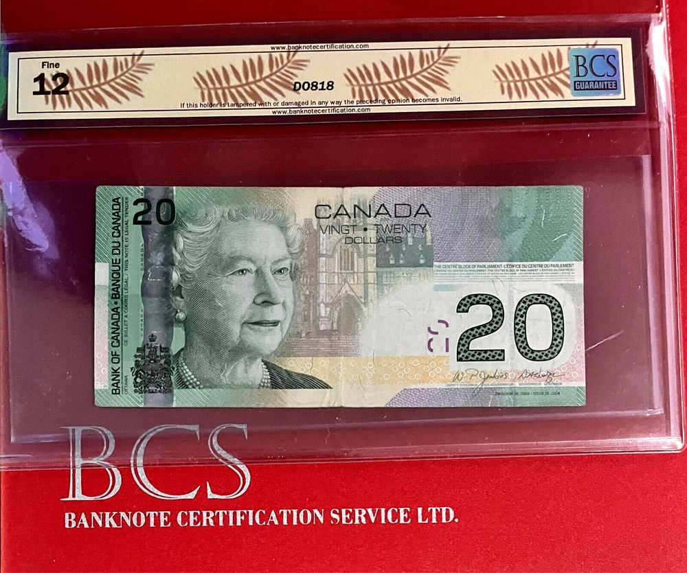 *EYECATCHING ERROR* MISPLACED S/N (DROPPED DIGIT) 2004 CANADA $20 BCS CERTIFIED