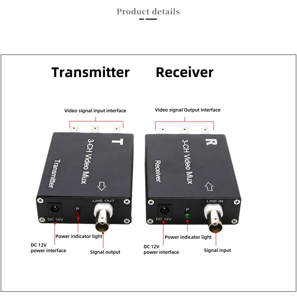 Analog Camera Extender 3CH Video Multiplexer 300 Meter Transmission Easy Cabling