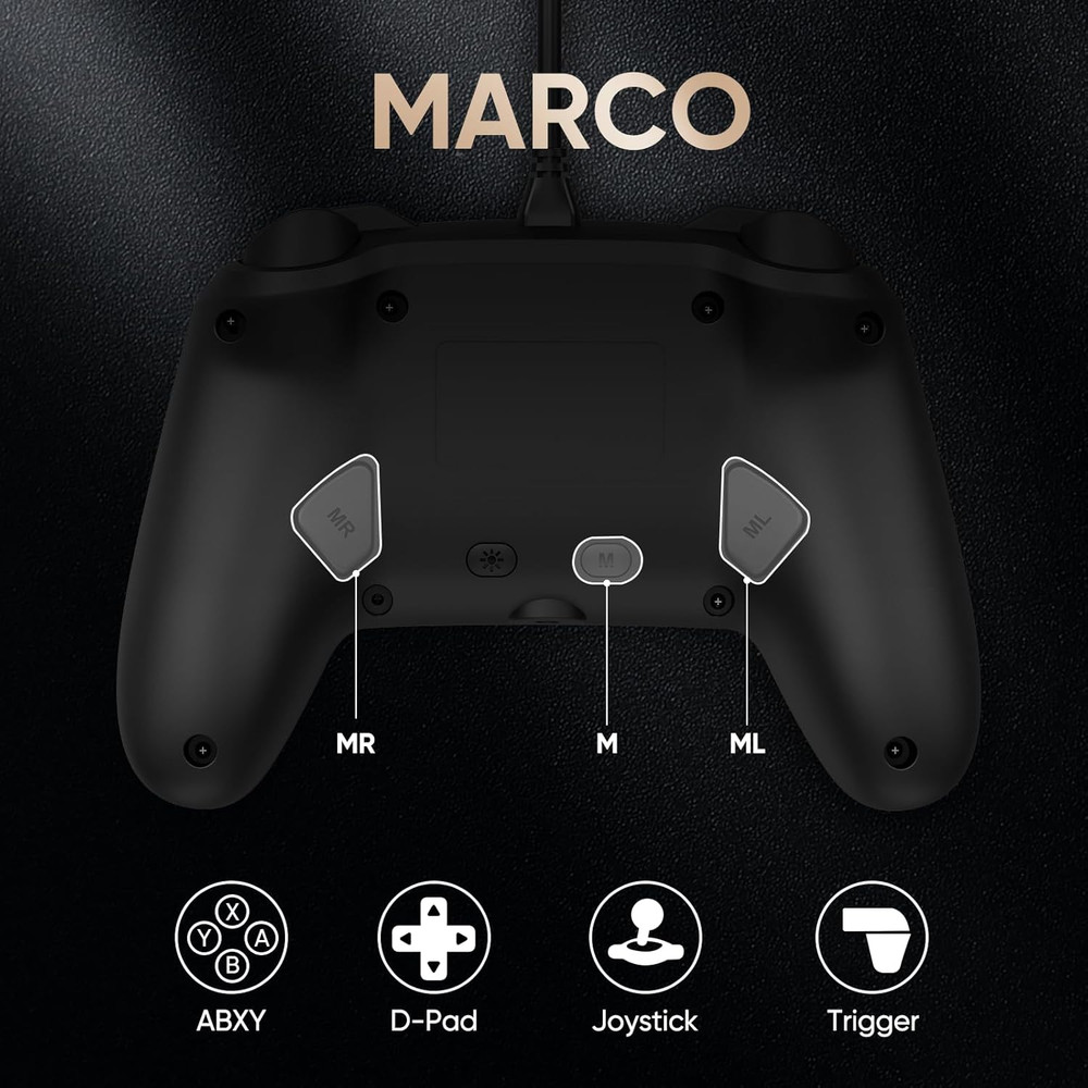 Wired Pro Controller for Switch 2, C Button, 9-Axis, Hall Effect Joysticks Gamep