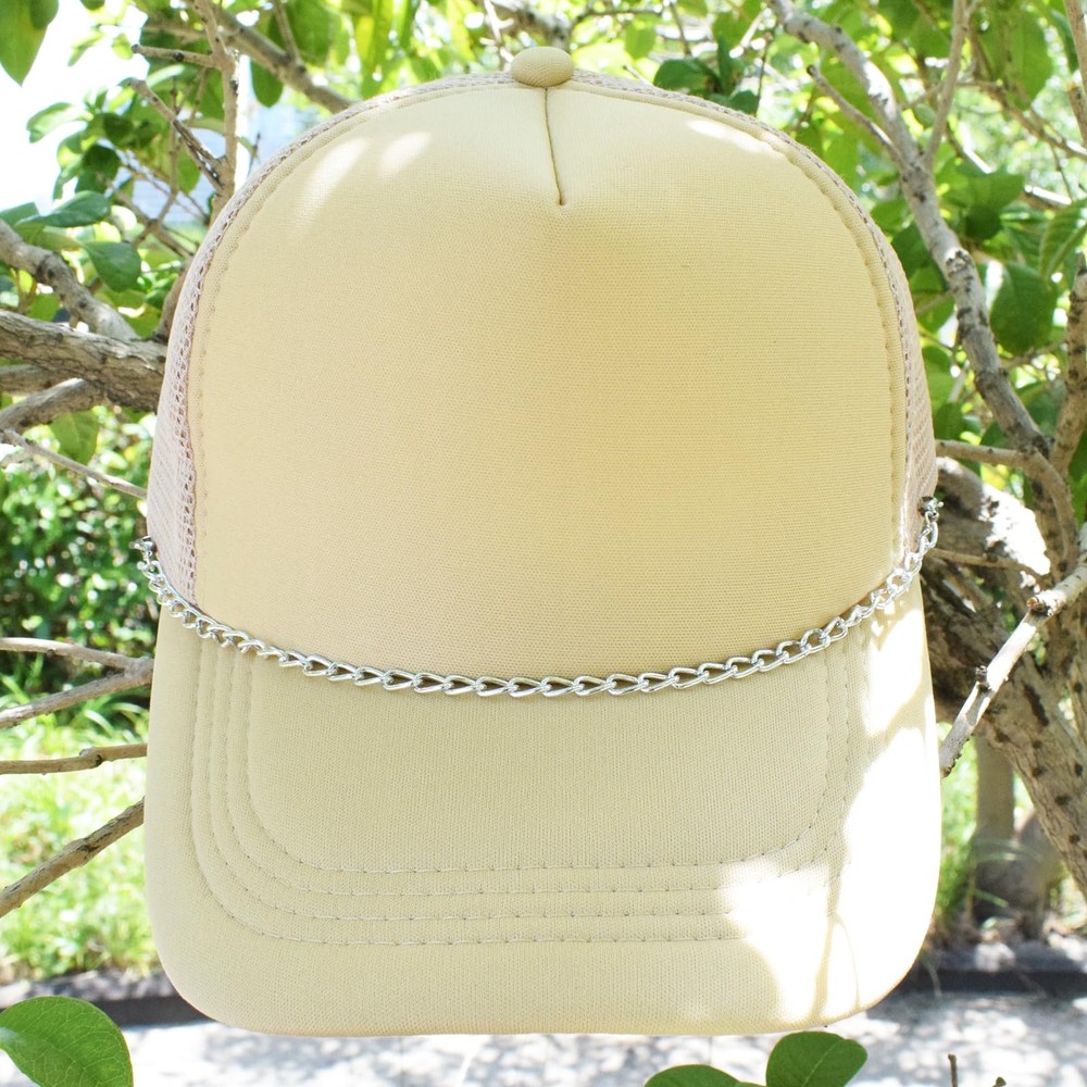 4PCS Trucker Hat Chains Decorative Chain Accessory for Mesh Baseball Metallic