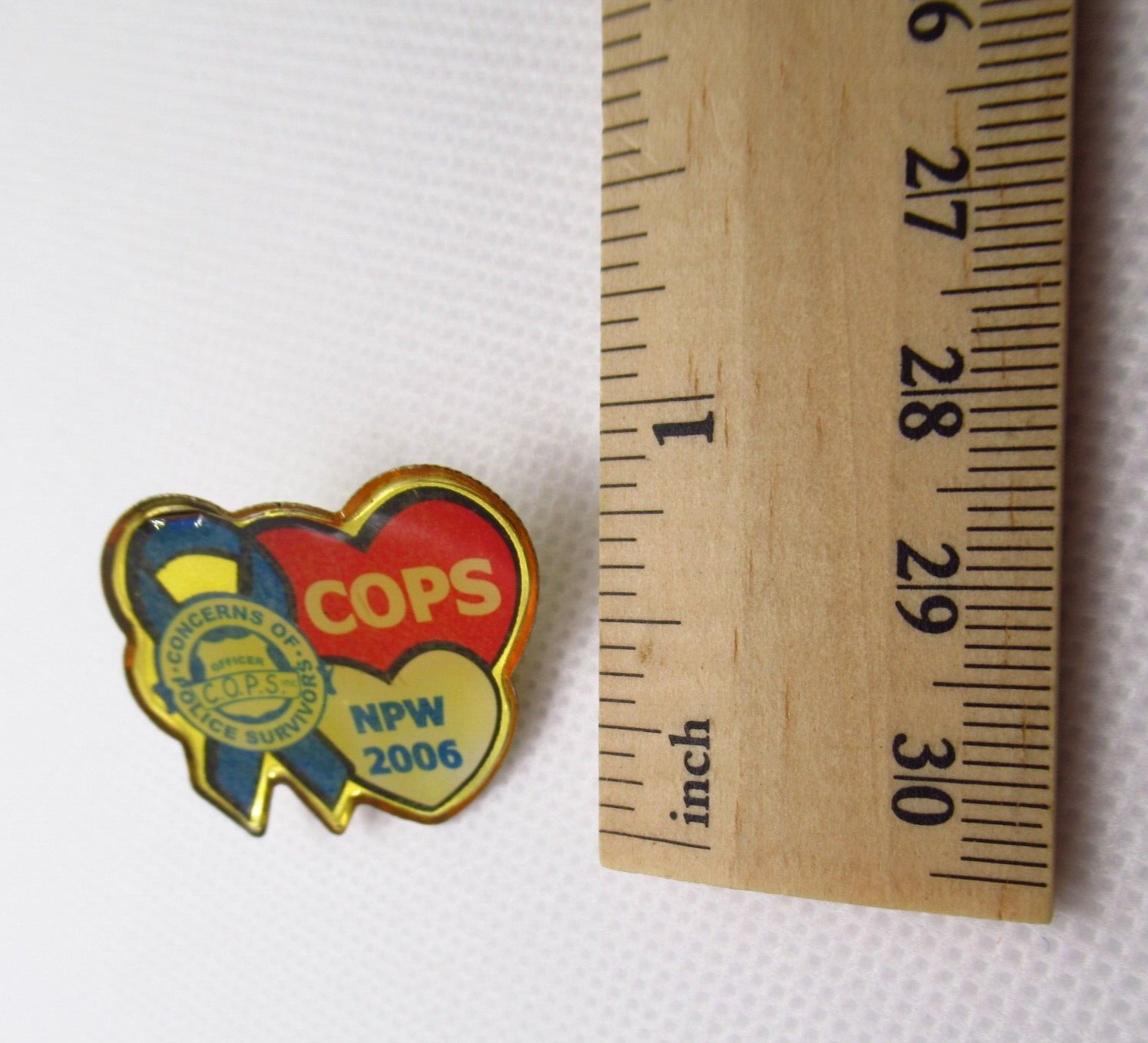 Concerns of Police Survivors COPS NPW 2006 Lapel Pin Vintage Blue Ribbon Hearts
