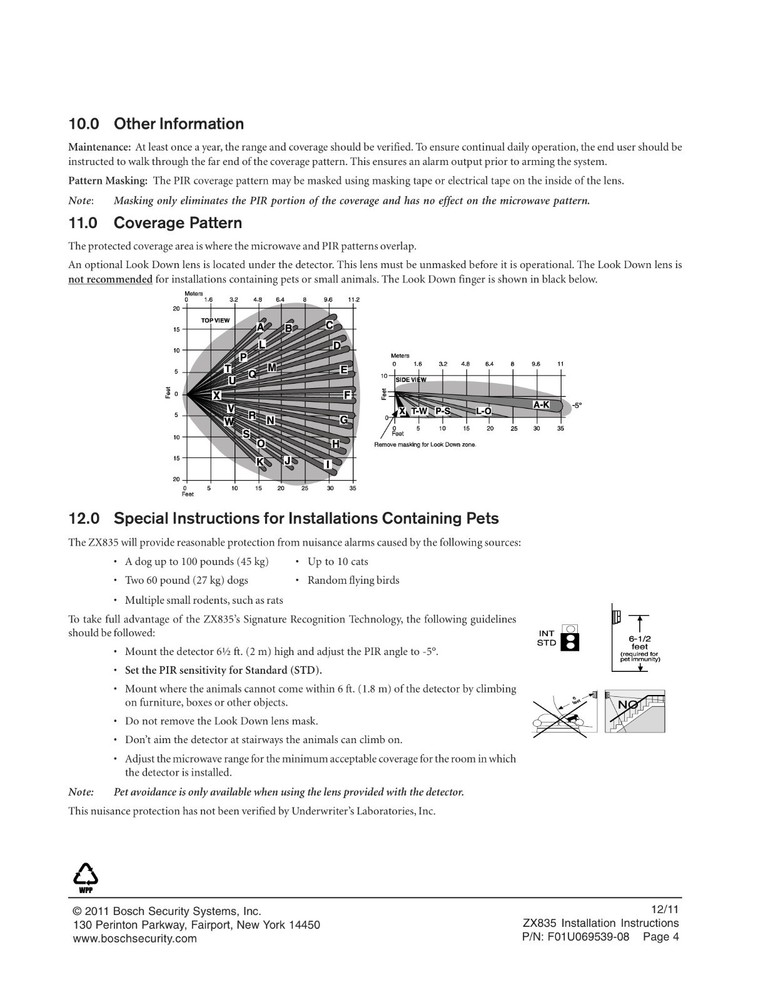 Bosch ZX835 TriTech PIR Detector With POPIT Interface