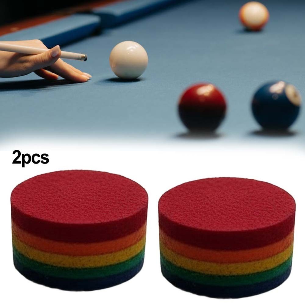 2pcs Leather Cue Tips 14mm 6 Layer Medium Stiffness for Pool Cue Replacement