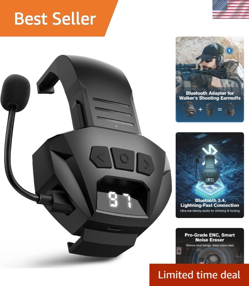 Wireless Bluetooth 5.4 Adapter for Walker's Earmuffs, Portable Receiver for W...