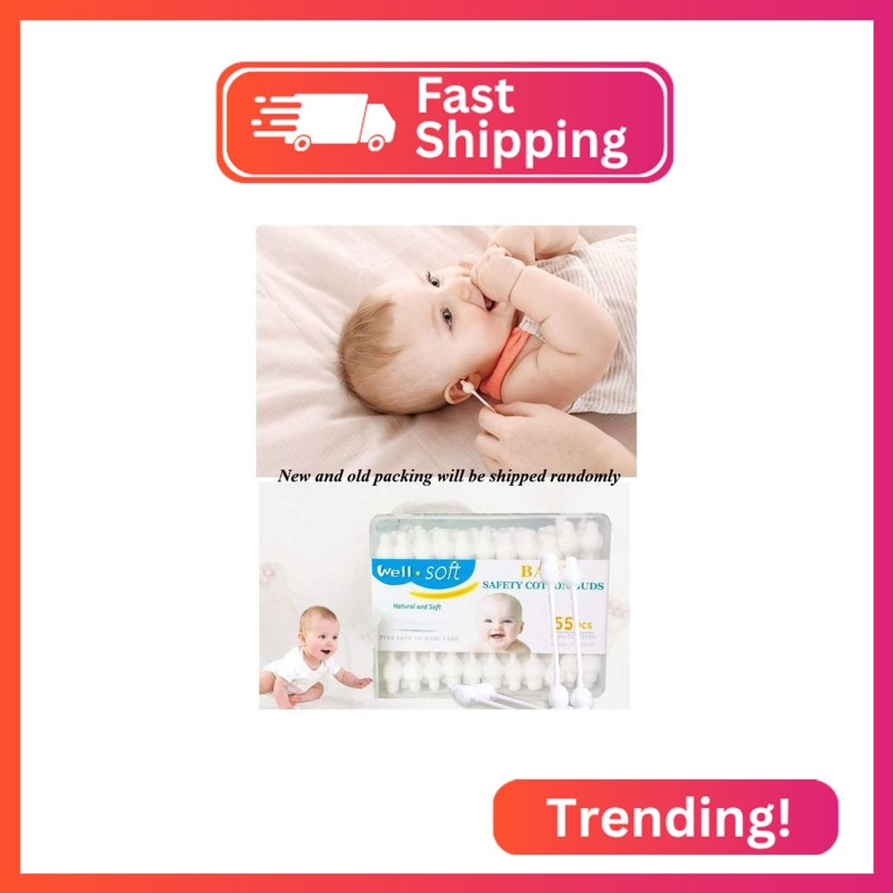 Baby Cotton Swabs, Organic Fragrance and Chlorine-Free Kids Safety Swabs, 100% B