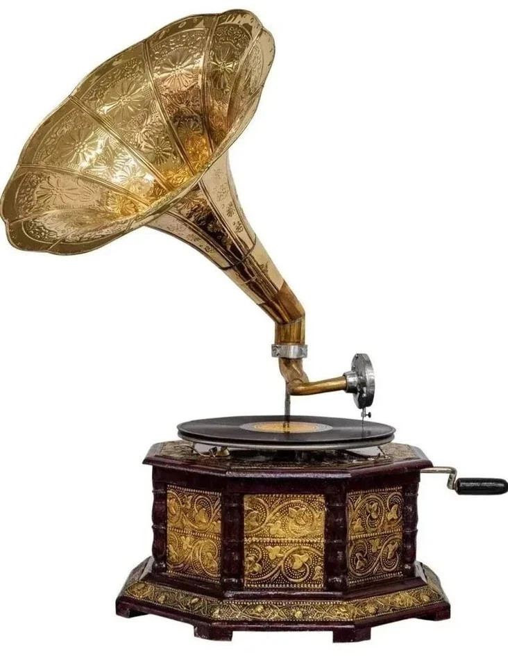 Antique Gramophone, Fully Functional Working Phonograph, win-up record player