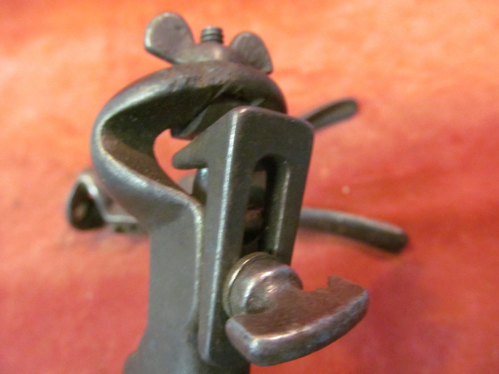 2 ANTIQUE ROUGHT IRON ADJUSTABLE HAND RIVET SNAP PUNCH TOOLS