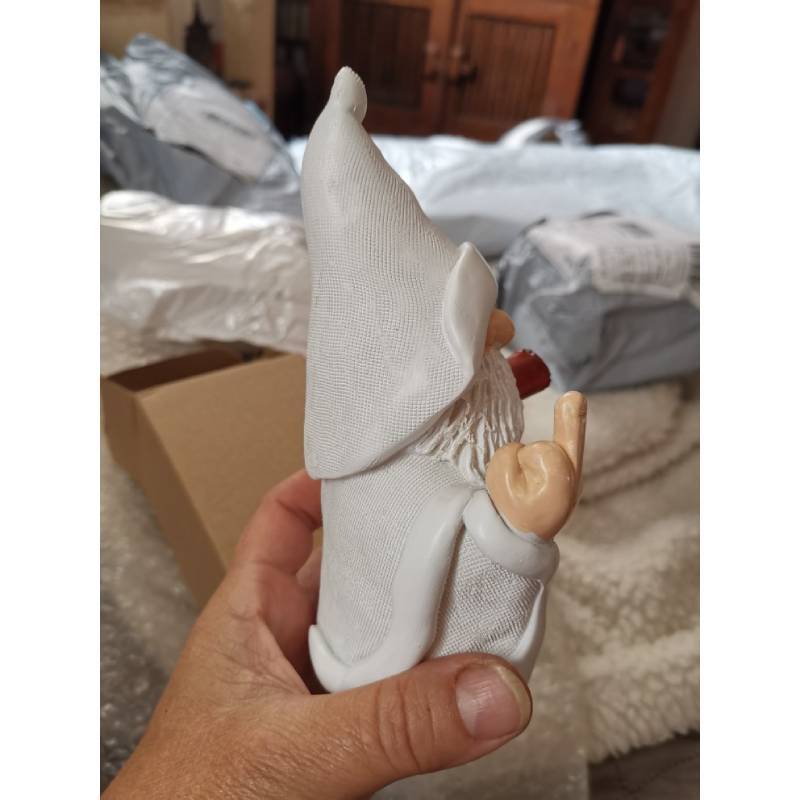 Funny Smoking White Wizard Gnome Statue Garden Yard Lawn Ornament Decor Gift US