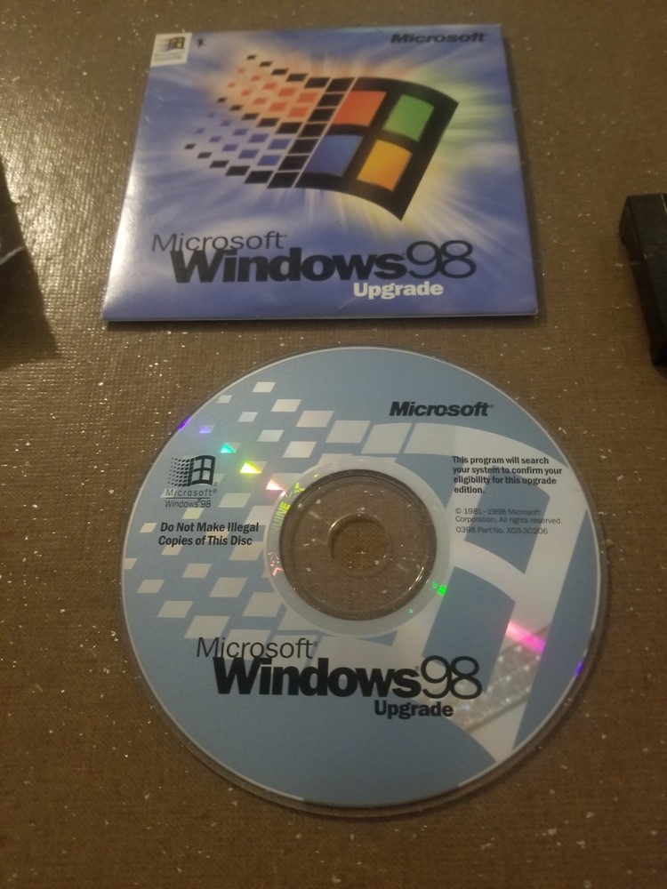 Microsoft Windows 98 Upgrade PC CD-ROM with CD-Key 1998 Original Retail Version